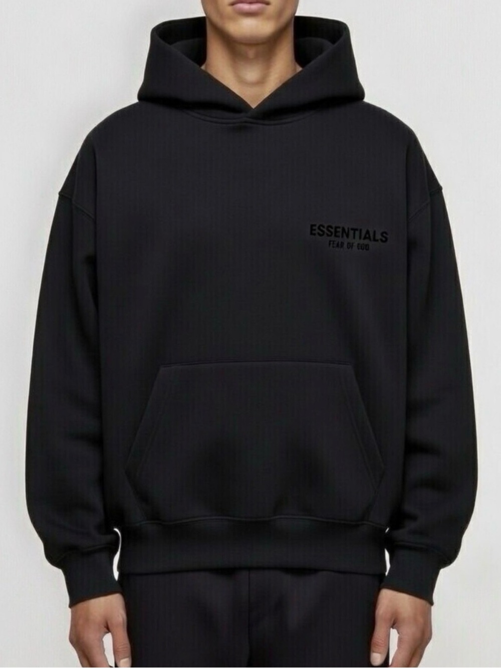 NWT Fear of God Essentials Pullover Oversized Black Hoodie Large